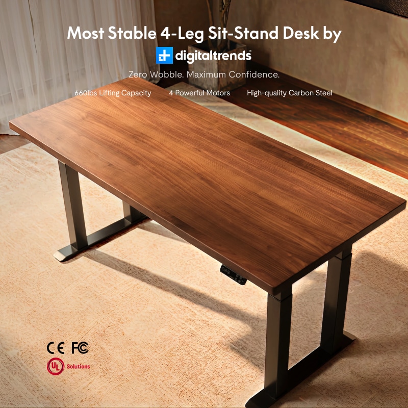 Premium 4-Leg Standing Desk E7 Plus Max|FlexiSpot Height